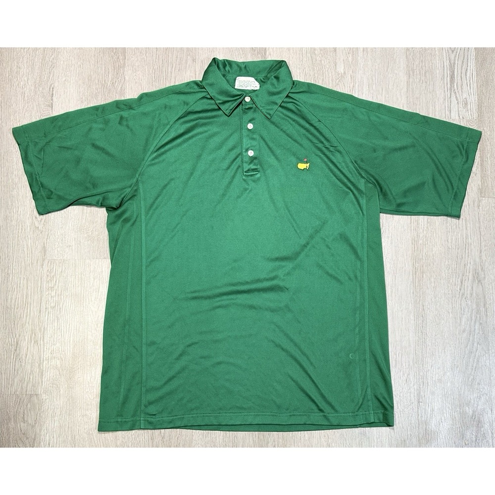 Vintage Masters Performance Golf Polo Shirt Mens Size Large Green Embroidered